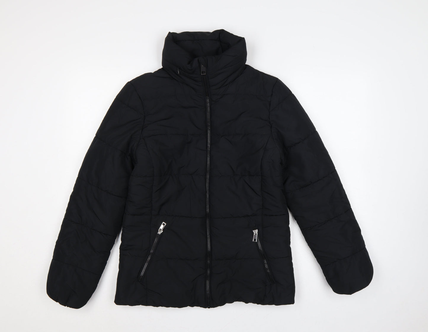 Marks & Spencer Women Black UK 8 Puffer Jacket Quilted Zip
