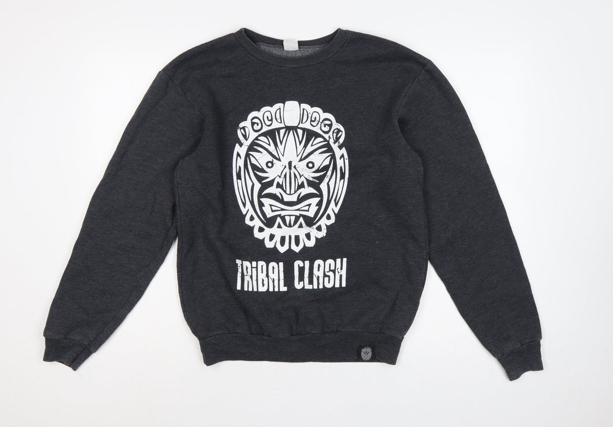 F496 Freedom Unisex Black S Tribal Tiger Graphic Sweatshirt
