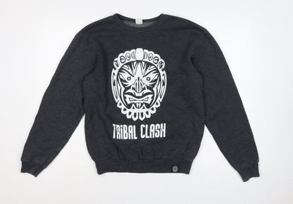 F496 Womens Freedom Black S Tribal Tiger Graphic Sweatshirt