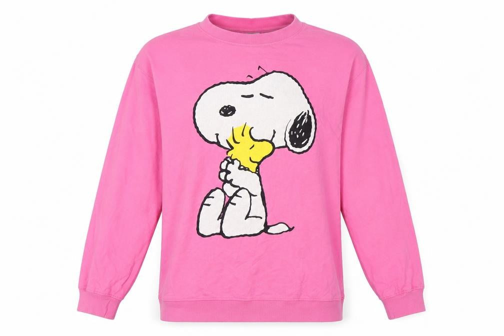 H&M Women’s Pink M Snoopy Woodstock Cartoon Long Sleeve Sweatshirt