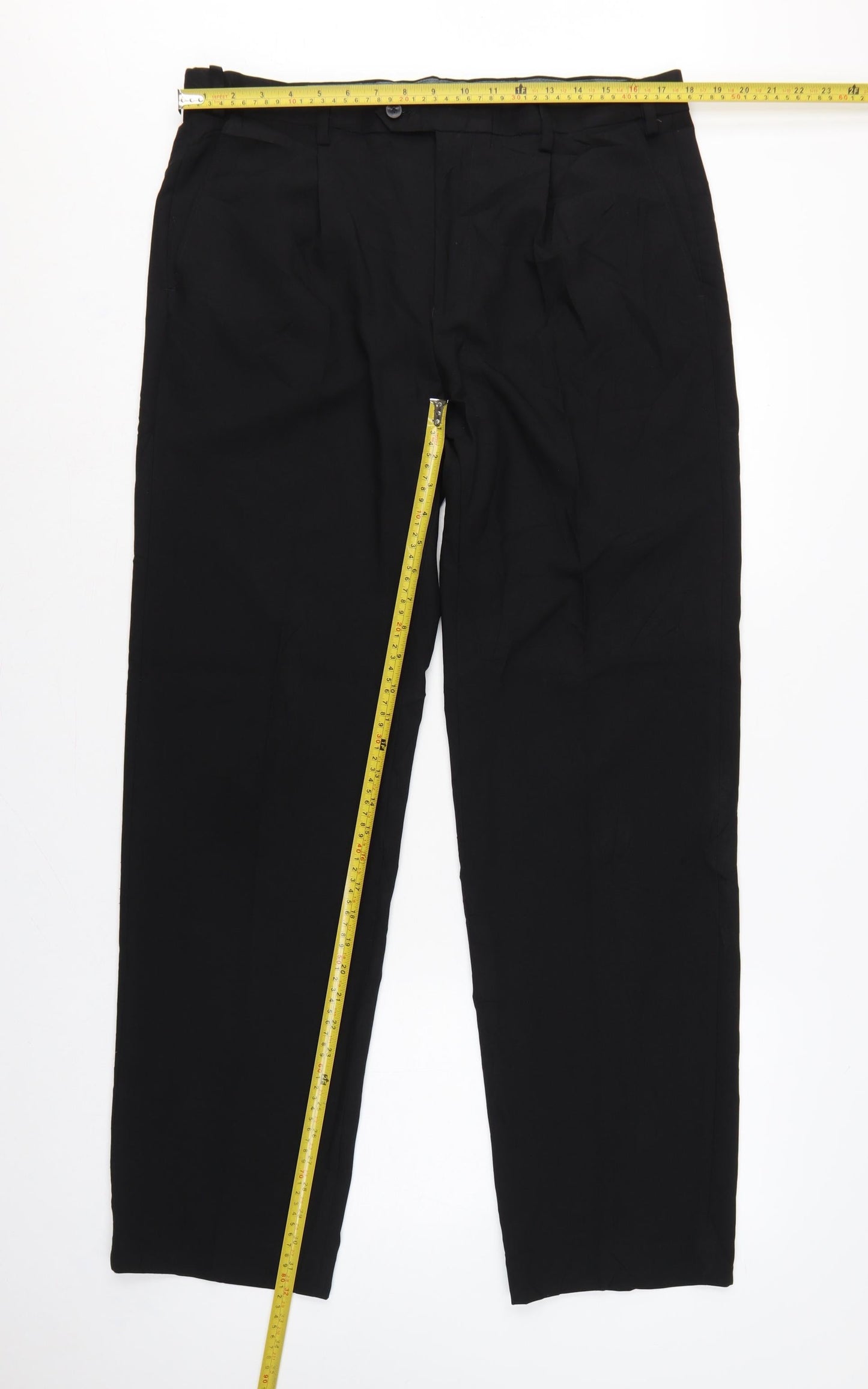 Marks & Spencer Men Black 33in Regular Straight Dress Trousers
