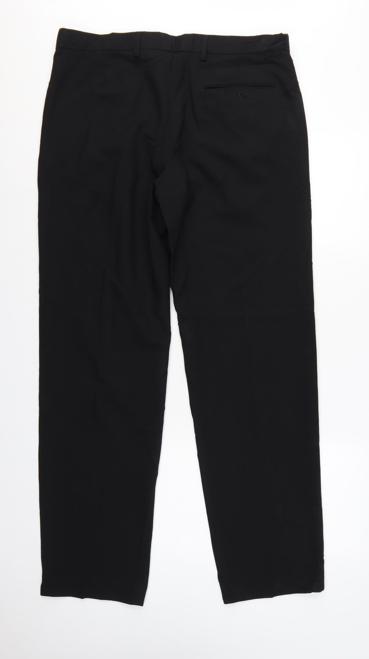 Marks & Spencer Men Black 33in Regular Straight Dress Trousers