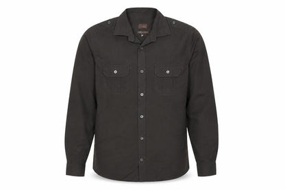 Next Men’s Black M Military Long Sleeve Button-Up Pocket Shirt