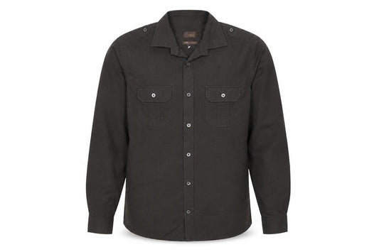 Next Men’s Black M Military Long Sleeve Button-Up Pocket Shirt