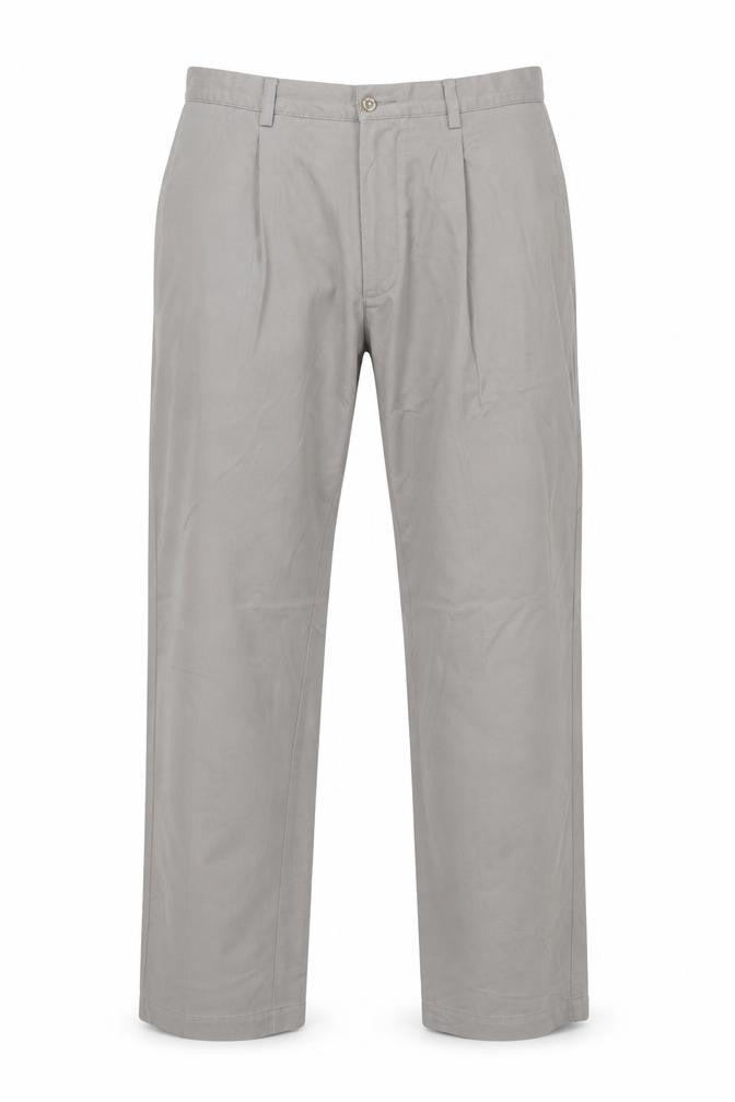 Maine New England Men's Grey 34R Chino Trousers Straight Leg Cotton