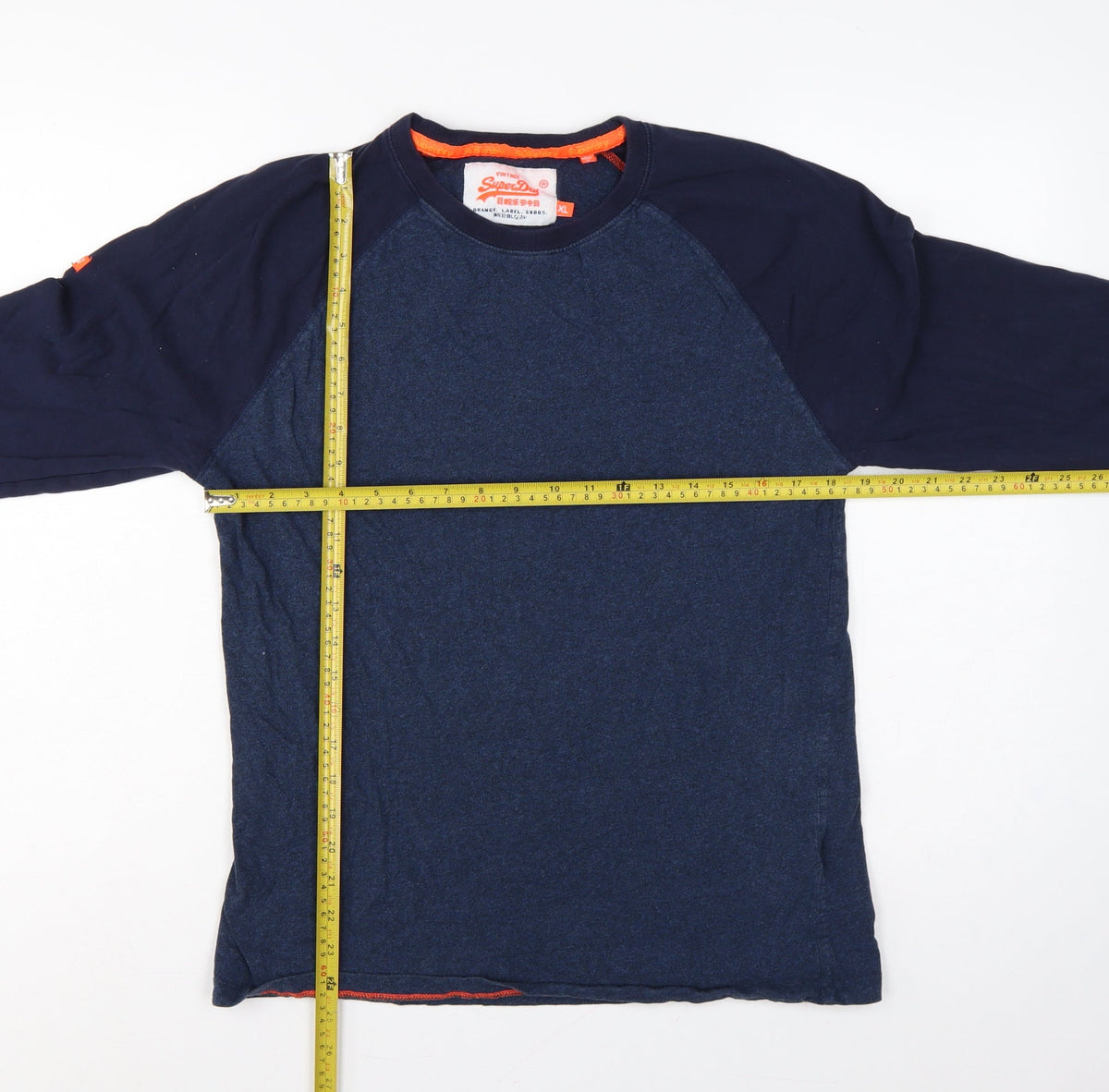 Superdry Men’s Blue XL Orange Label Raglan Long Sleeve T-Shirt