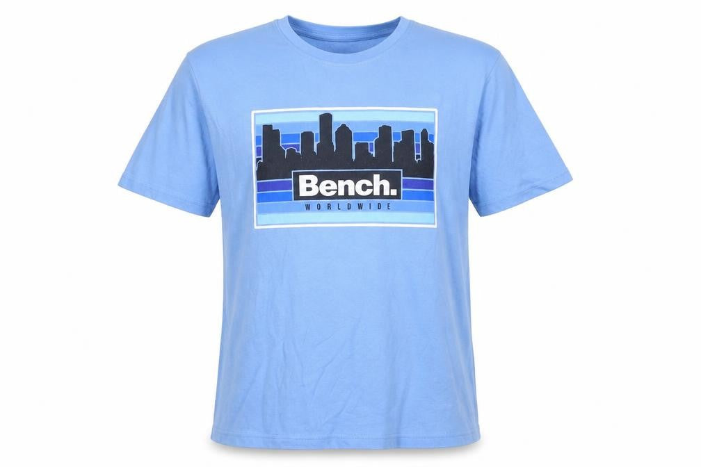 Bench Men's Blue XXL City Skyline Graphic Print Crew Neck T-Shirt