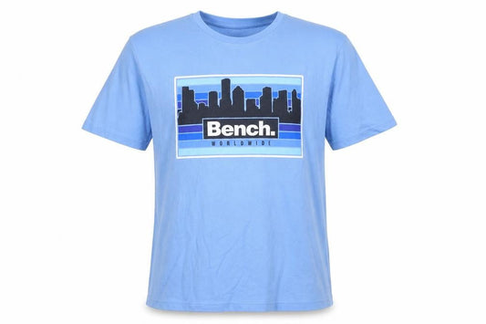 Bench Men's Blue XXL City Skyline Graphic Print Crew Neck T-Shirt
