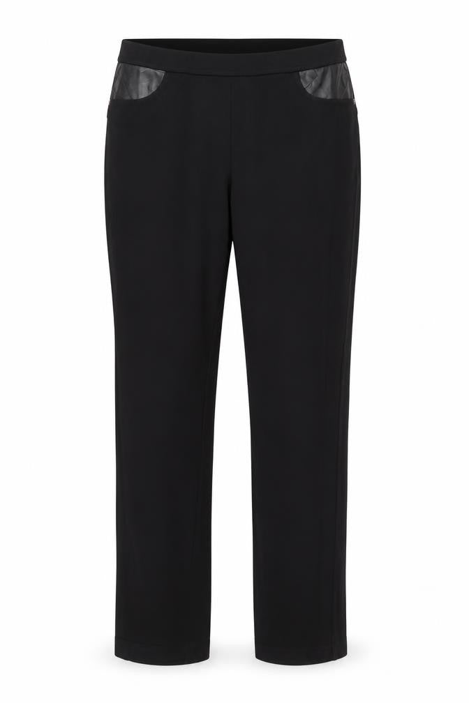 DKNY Jeans Women Black M Straight Leg Pull-On Trousers Pockets
