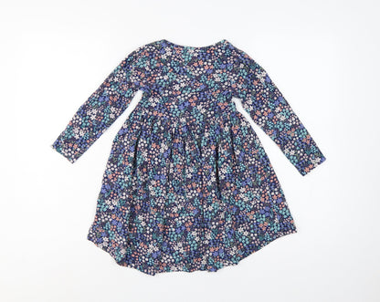 Close-up detail of Mantaray girls’ multicoloured 5-6 years floral fit & flare cotton dress