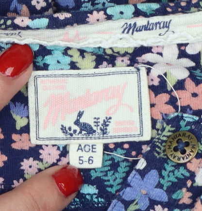 Brand and care label for Mantaray girls’ multicoloured 5-6 years floral fit & flare cotton dress