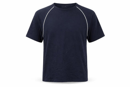 Reiss Men’s Blue L Cotton Crew Neck Contrast Trim T-Shirt