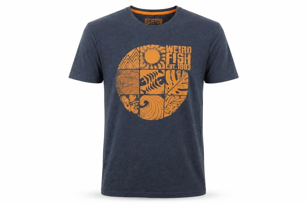 Weird Fish Men's Navy M Graphic Print Organic Cotton T-Shirt