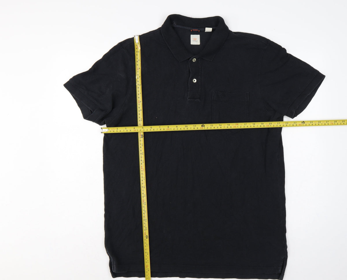 Dockers Men’s Black L Short Sleeve Cotton Polo Shirt Pocket