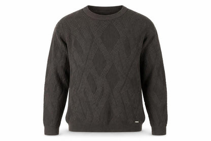 Front view of Autograph Men’s Brown XL Geometric Cotton Modal Crew Neck Jumper