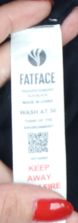 FatFace Women Black UK 12 V-Neck Cotton Button Cardigan