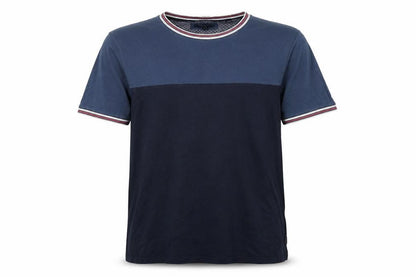 Ted Baker Men Blue XL Colourblock Crew Neck Short Sleeve T-Shirt