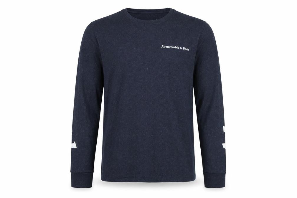 Abercrombie & Fitch Men’s Blue XS Logo Graphic Long Sleeve T-Shirt