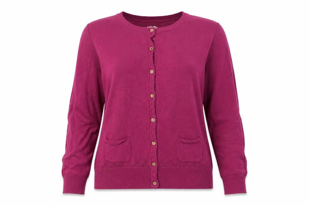 Mantaray Women’s Pink Size 14 Cotton Button Cardigan Pockets Knit