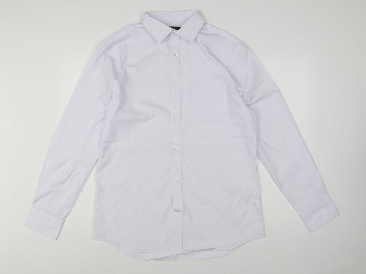 Marks & Spencer Men’s White 16 Tailored Fit Long Sleeve Formal Shirt