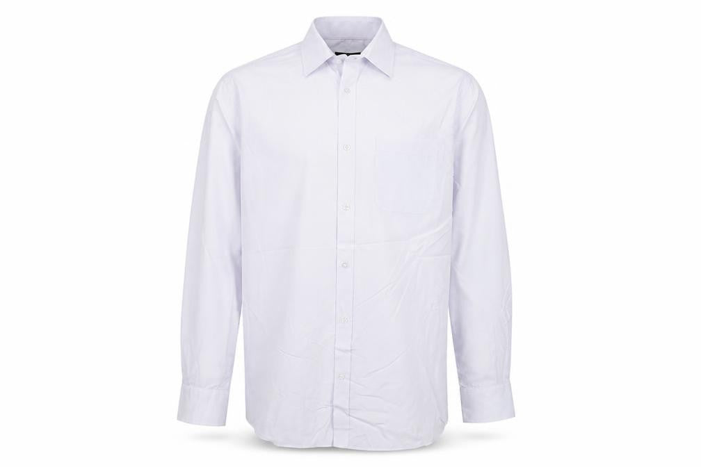 Marks & Spencer Men's White 16 Regular Long Sleeve Dress Shirt