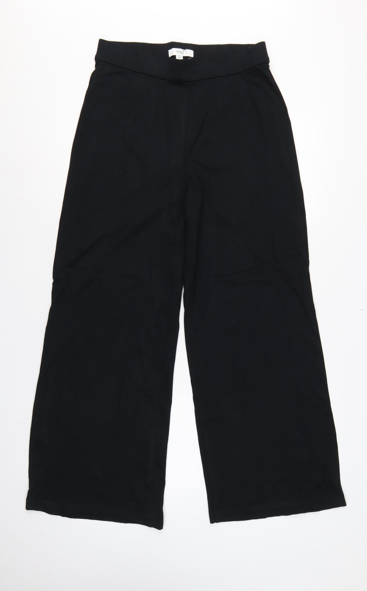 Marks and Spencer Women’s Black Size 12 Wide Leg Dress Trousers
