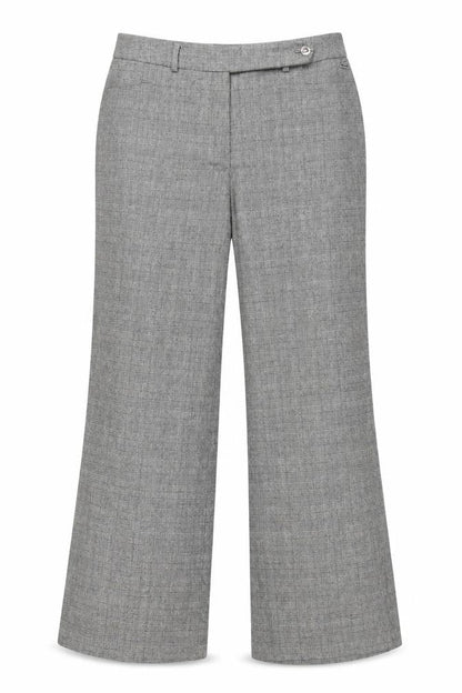 Per Una Women Grey Check Wool Blend Tailored Trousers UK 12