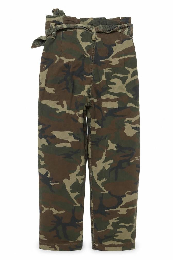Topshop Women’s Camo Cargo Trousers UK 8 Cotton Low Rise