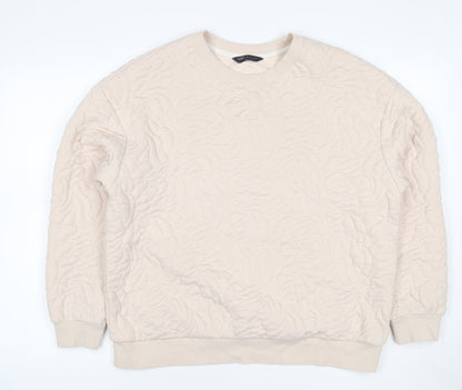 Marks & Spencer Women’s Ivory Quilted Floral Sweatshirt UK 14