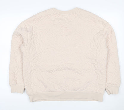 Marks & Spencer Women’s Ivory Quilted Floral Sweatshirt UK 14