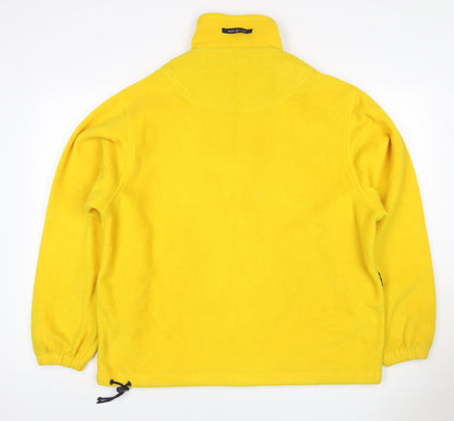 Back view of GANT Women Yellow S 1/4 Zip Fleece Pullover Sweatshirt