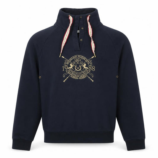 Mountain Horse Men’s Blue M Henley Equestrian Sweatshirt