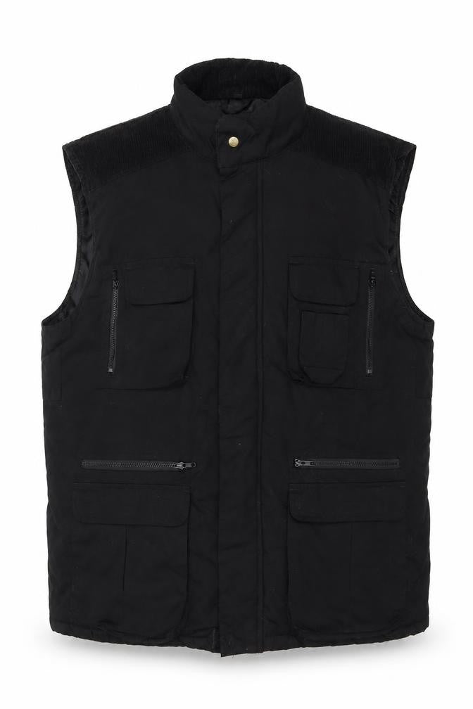 Reigo Men’s Black 2XL Bomber Bodywarmer Zip Pockets