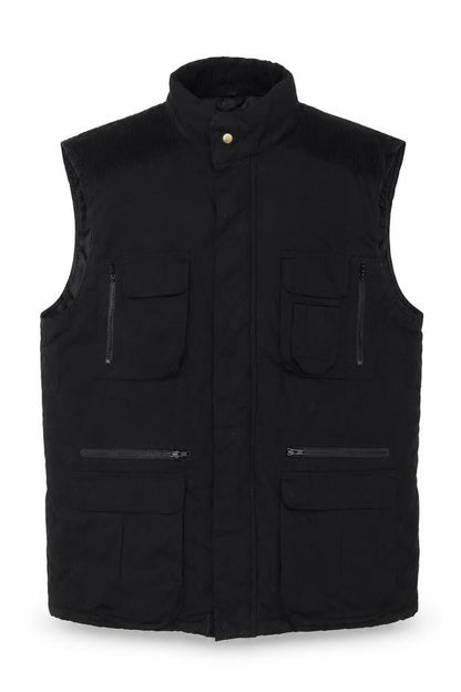 Reigo Men’s Black 2XL Bomber Bodywarmer Zip Pockets