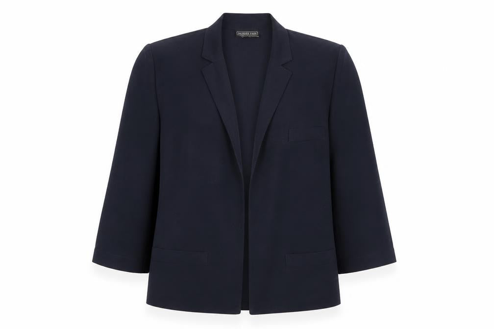 Jacques Vert Women’s Navy Blue UK 12 Long Single-Breasted Blazer