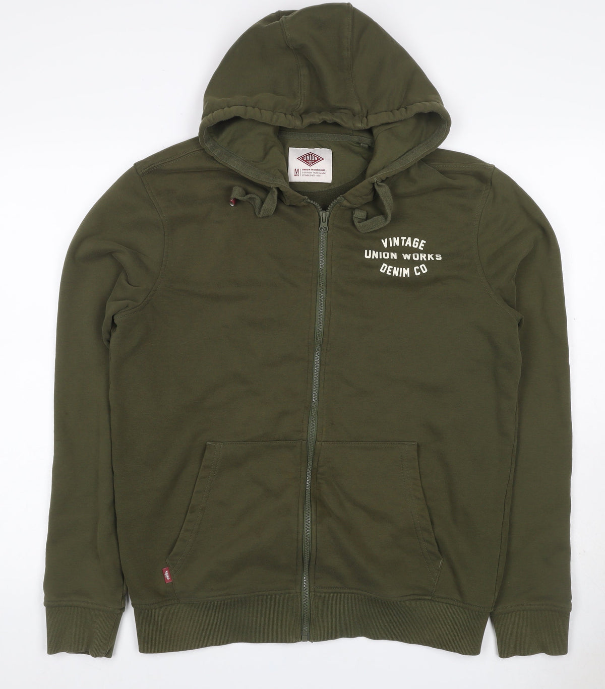 Union Works Men’s Green M Full Zip Graphic Fleece Hoodie