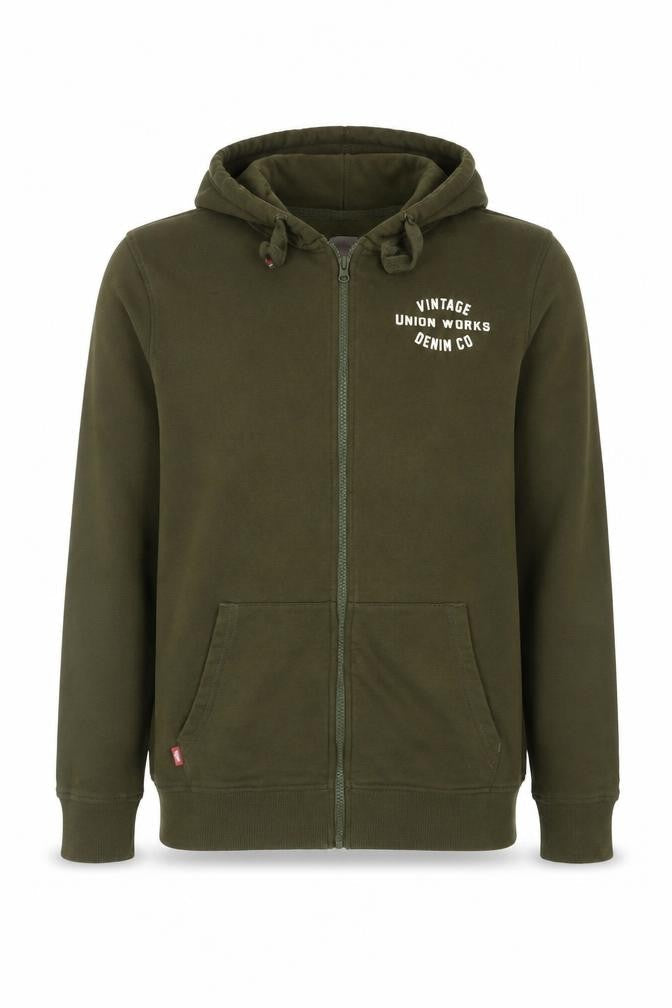 Union Works Men’s Green M Full Zip Graphic Fleece Hoodie