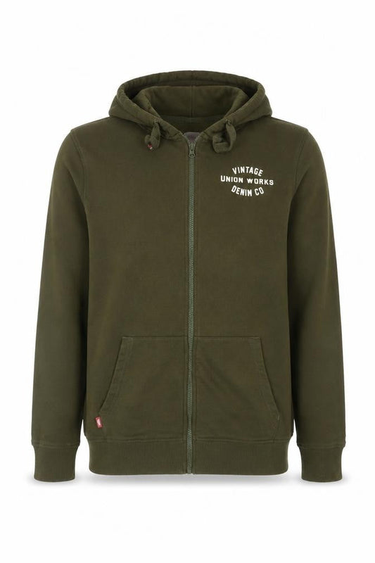 Union Works Men’s Green M Full Zip Graphic Fleece Hoodie