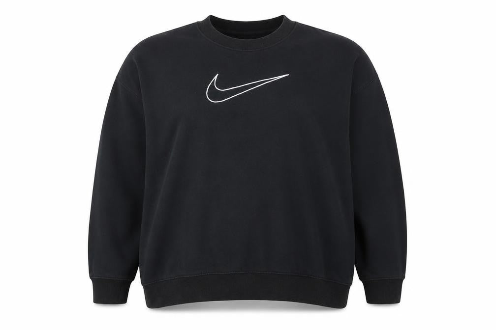 Nike Unisex Adults Black 2XL Pullover Crew Neck Logo Sweatshirt