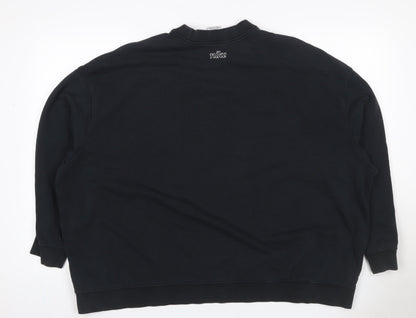 Nike Womens Black 2XL Pullover Crew Neck Logo Sweatshirt
