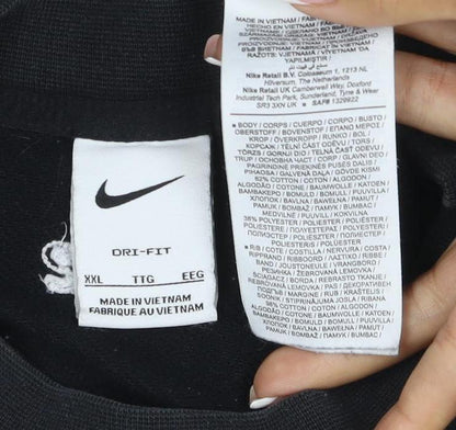 Nike Womens Black 2XL Pullover Crew Neck Logo Sweatshirt