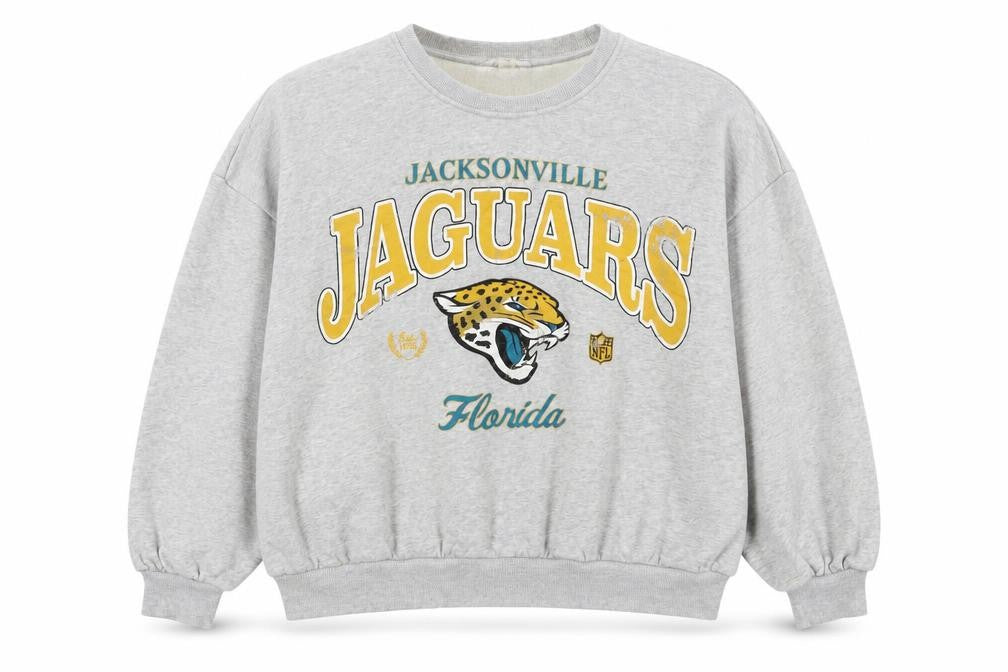 H&M Women Grey XL Jacksonville Jaguars NFL Graphic Pullover Sweatshirt