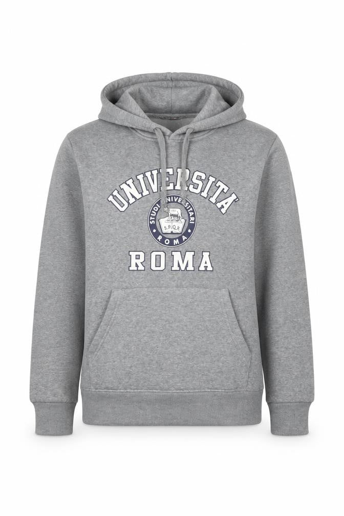 S-HIP Women’s Grey L Pullover Hoodie University Roma Graphic