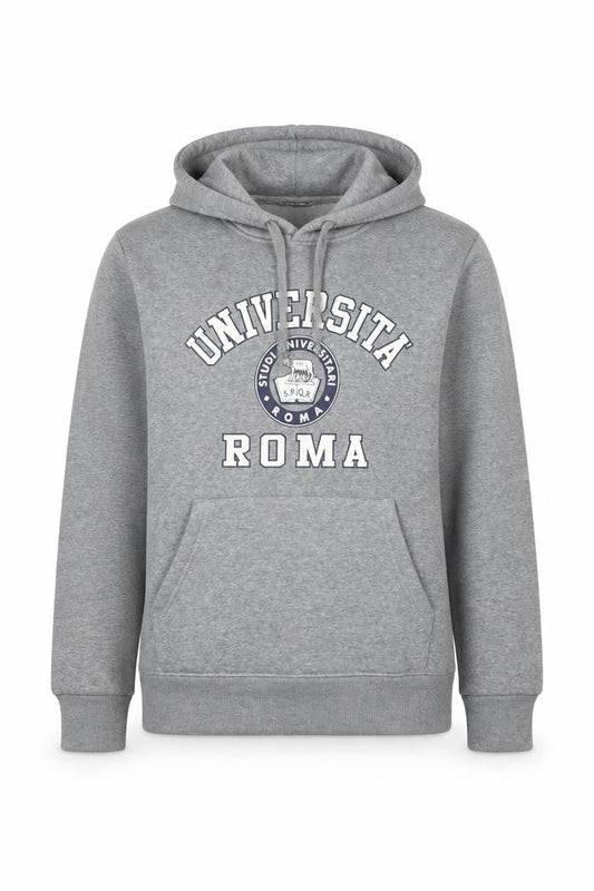 S-HIP Women’s Grey L Pullover Hoodie University Roma Graphic