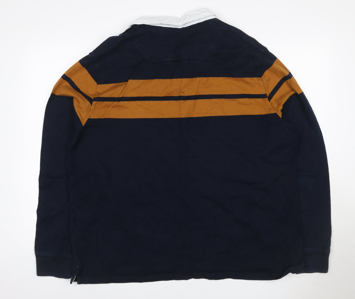 Marks & Spencer Men’s Navy Mustard 3XL Rugby Henley Sweatshirt