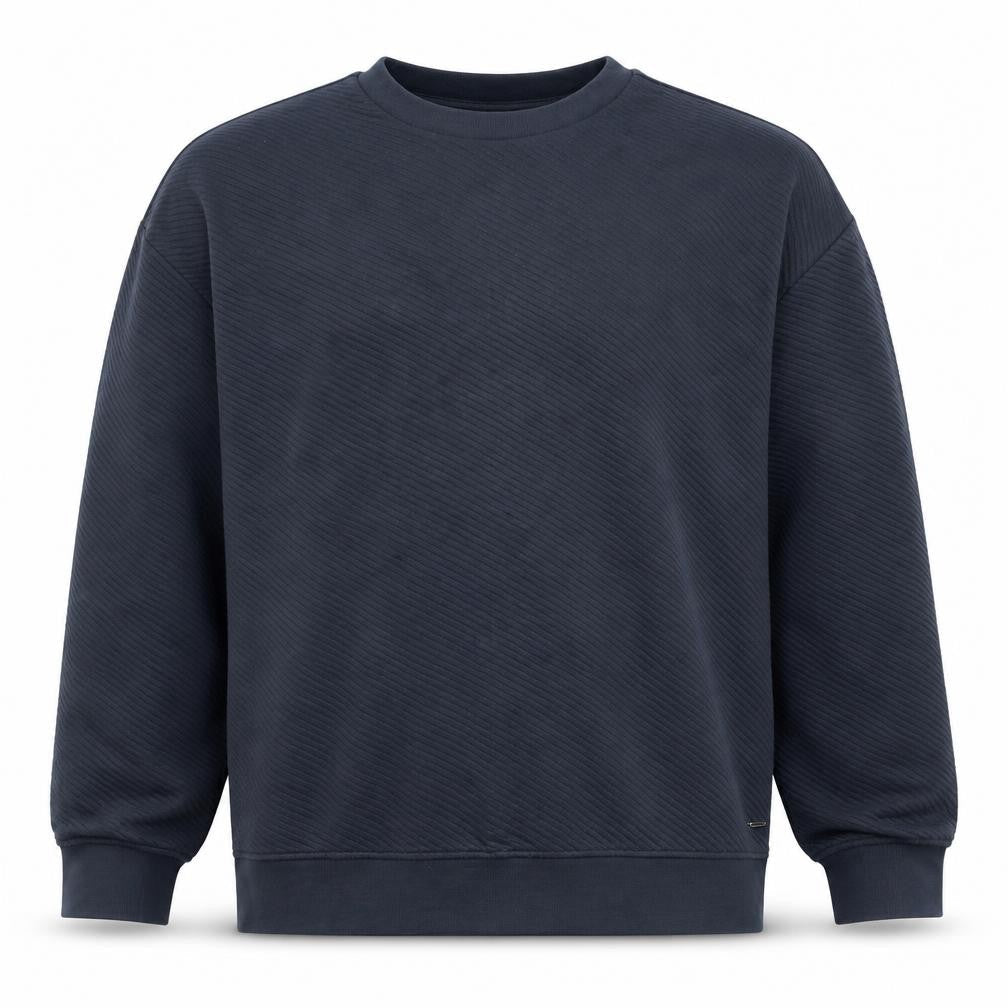 Autograph Men’s Blue 2XL Textured Crew Neck Pullover Sweatshirt Logo