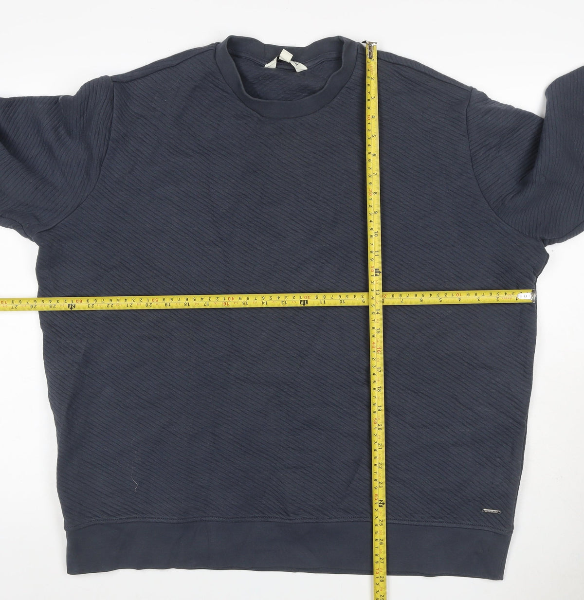Autograph Men’s Blue 2XL Textured Crew Neck Pullover Sweatshirt Logo