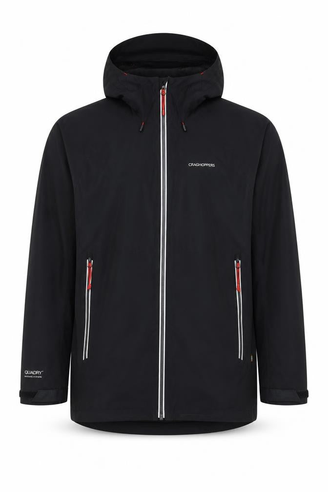 Craghoppers Men’s Black M Aquadry Waterproof Hooded Rain Jacket