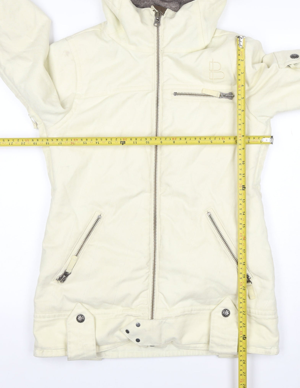 Lily Burton Women Ivory S Hooded Insulated Ski Snowboard Jacket