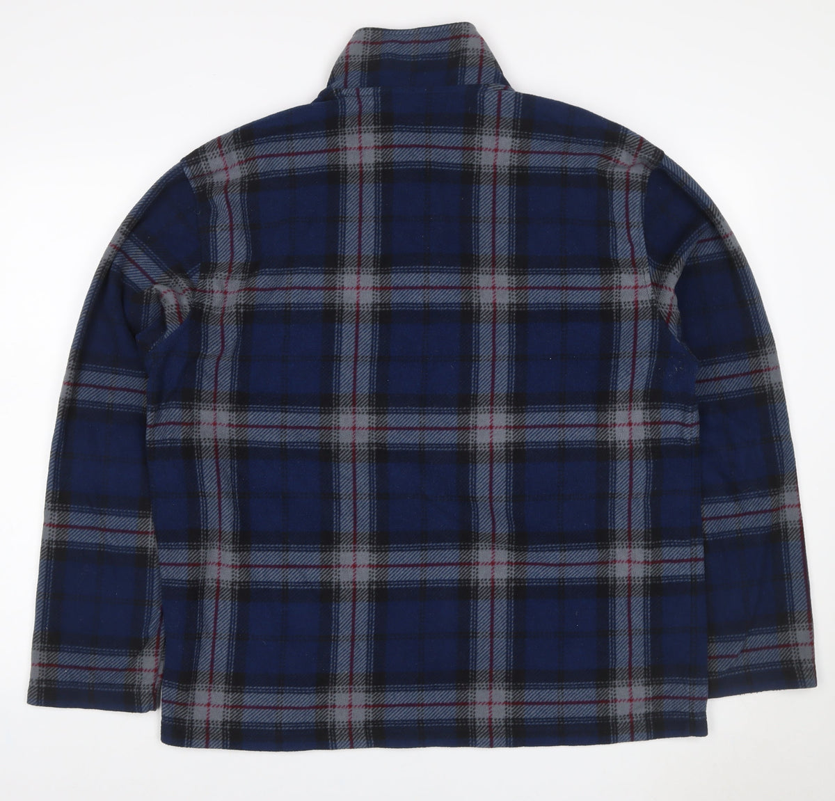 Nautica Men’s Blue Plaid XL Quarter Zip Fleece Pullover Sweatshirt